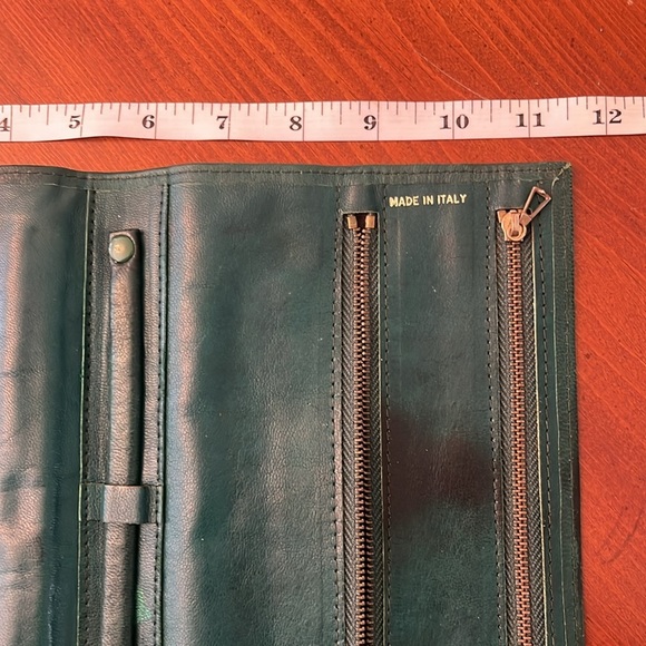 Vintage Leather Jewelry Travel Case Green - Picture 6 of 6